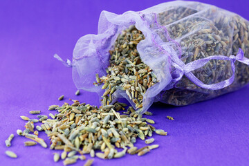 Sachet with lavender and its relaxing aroma