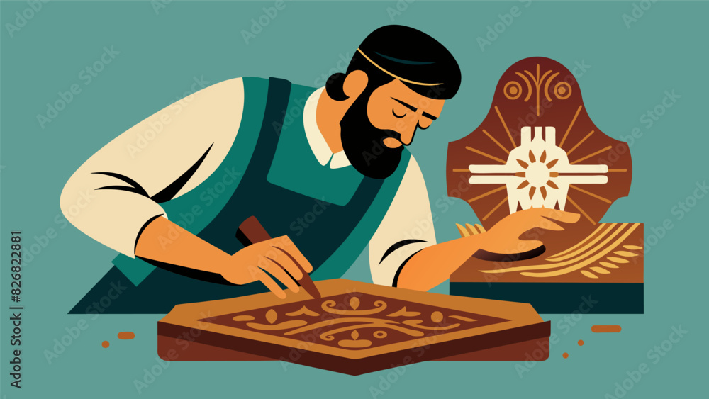 Poster using ageold techniques passed down through generations the craftsman adds intricate details to a wo