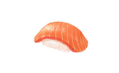 サーモンの手描きイラスト　JapaneseFood Sushi	