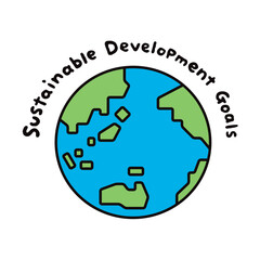 sdgsの文字と、地球のイラスト