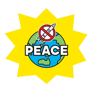 recommend clip art: 核兵器禁止のマークがついた地球のイラスト