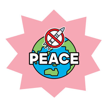 recommend clip art: 核兵器禁止のマークがついた地球のイラスト