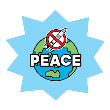 recommend clip art: 核兵器禁止のマークがついた地球のイラスト