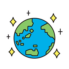 キラキラと輝く地球のイラスト