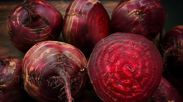 half cutted beetroots