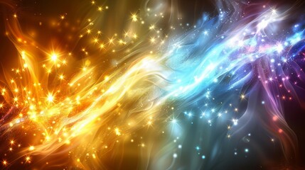 Obraz premium Colorful gradient fluid flow smoke in mesh colorful ink isolated black background, abstract background with the colorful mesh color with glowing dots