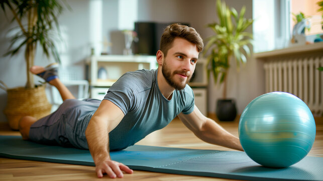 amputated leg man do home sport exercise