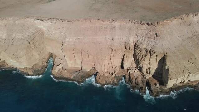 Aerial View of Rocky Cliff by the Ocean Quobba Carnarvon Western Australia