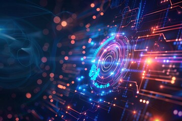 Obraz premium Digital Transformation, System Engineering and Programming Abstract Background