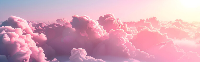 Summer soft and fluffy Clouds on Sky cloudscape delicate isolated on pink Background 
