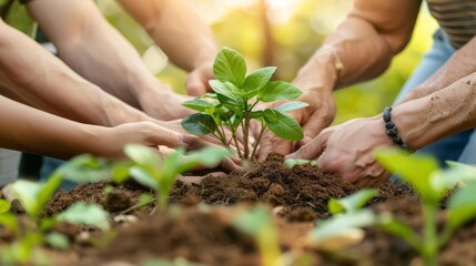 A corporate social responsibility concept featuring a business implementing sustainable practices, engaging in community projects, and promoting social good
