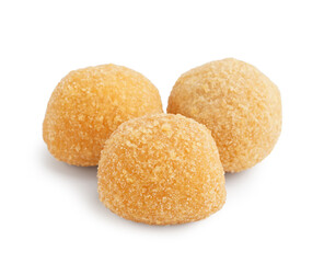 Tasty fried mozzarella balls in white background