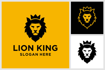 Head lion king logo design vector