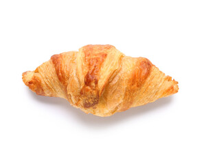 Delicious croissant on white background