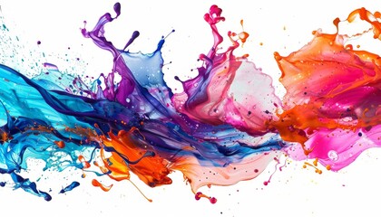Fototapeta premium Vibrant Abstract Paint Splash with Dynamic Brushstrokes in Bright Hues