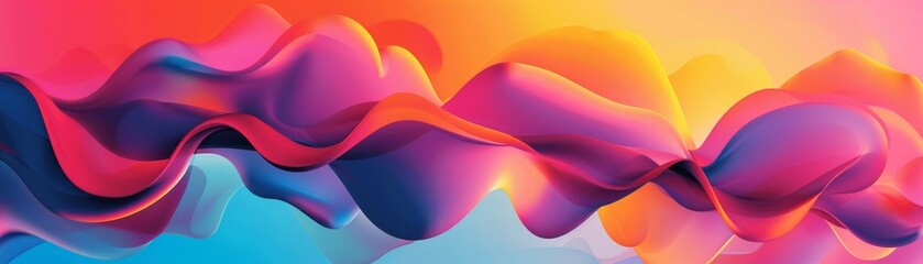 Fototapeta premium Energetic Fluid Abstract Art with Organic Shapes and Vibrant Color Gradients