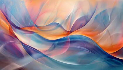 Tranquil Harmony - Abstract Artwork with Smooth Curves and Calming Hues