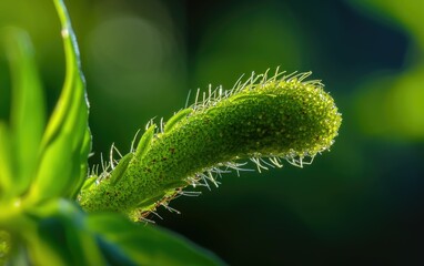 Fototapeta premium Dew covered bud in morning light