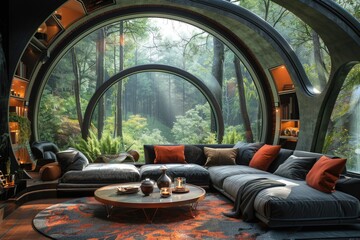 Living room design: a creative and innovative model blending modern aesthetics with functionality, redefining the heart of the home with stylish and practical elements