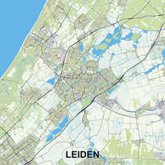 Leiden, Netherlands Poster map art
