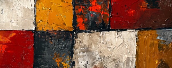 Vibrant Abstract Art with Bold Brushstrokes and Contrasting Colors