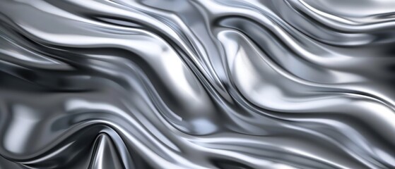 3d rendered abstract grey metallic background wavy silver design art work banner presentation template invitation