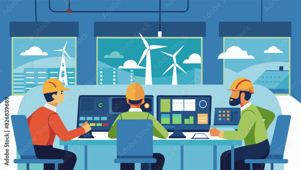 Poster inside the control room a team of highly skilled operators carefully monitors the turbines generator
