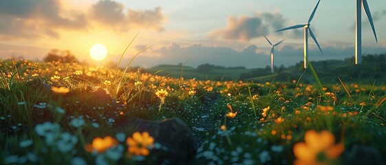 Renewable energy plant with solar and wind