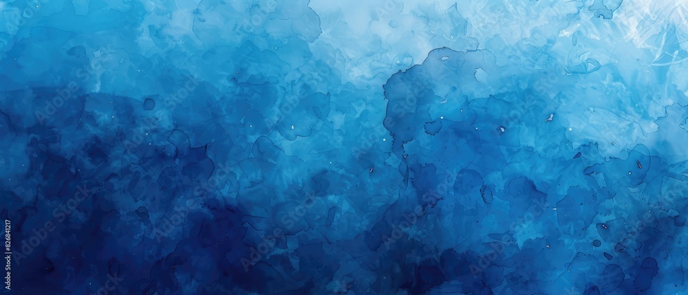 Poster abstract watercolor paint background by gradient deep blue color with liquid fluid grunge texture fo