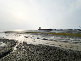 Ship graveyard at low tide, Chittagong, Bangladesh