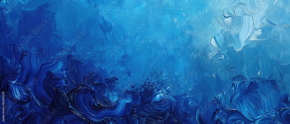 Poster blue abstract background on canvas texture design concept header web cover poster art work banner pr