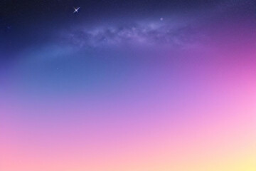 Rainbow unicorn background. Pastel glitter pink fantasy galaxy. Magic mermaid sky with bokeh. Holographic kawaii abstract space with stars and sparkles. Vector