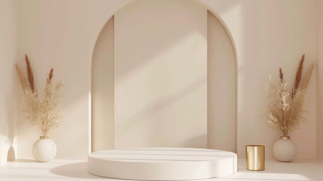 Podium product mockup. product display, showcase presentation, 3D render illustration,