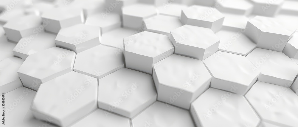 Poster bright white abstract hexagon wallpaper or background 3d render design concept header web cover post