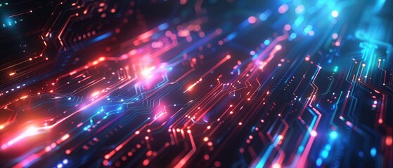 Fototapeta premium future technology line background and light effect cyberpunk style background material with a sense of technology design concept header web cover poster banner presentation template