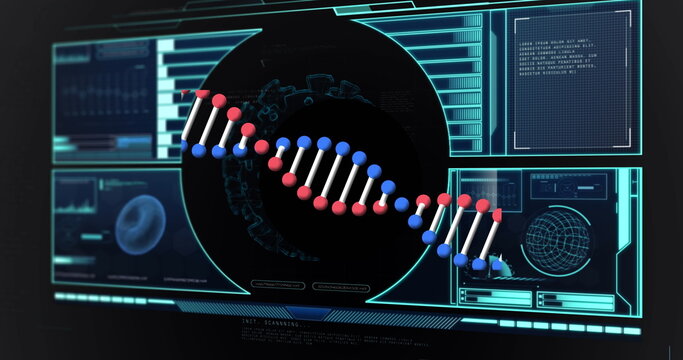 Image of data processing over dna strand
