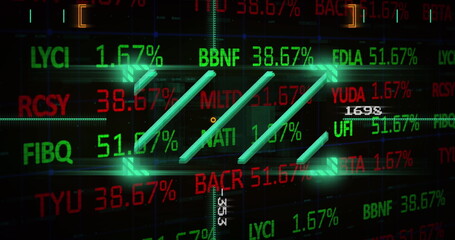 Image of data processing over black background