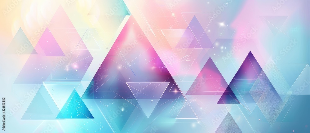 Poster illustration of triangles and angled shapes colorful abstract background with geometric elements pan