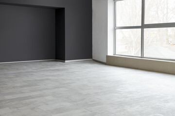 Fototapeta premium Empty room with stylish clean laminate flooring
