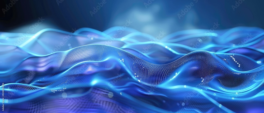 Aufkleber wave stream digital illustration abstract background of blue color 3d rendering for design flyer bus