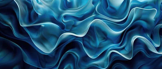 Obraz premium wave stream digital illustration abstract background of blue color 3d rendering design concept header web cover poster banner presentation template