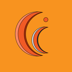 logo vektor bulan sabit icon