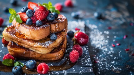 the concept of national french toast day, copy space
