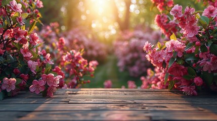 Blurred Garden Background Enhancing Spring Table