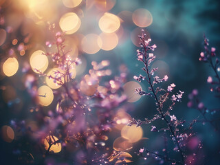 Magical Sparkle Purple Floral Bokeh Shine