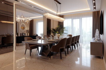 Modern minimalist dining room interior design