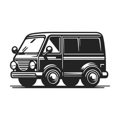 Van vector illustratrion. Car Van silhouette