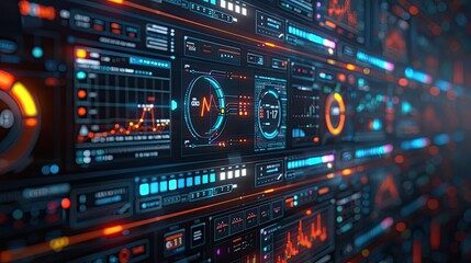 Fototapeta premium abstract analytics dashboards displaying real-time insights and trends