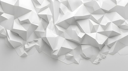 White polygon textured background.