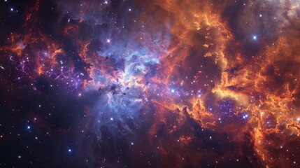 Naklejka premium Core of Galaxy with Nebulae and Stellar Nurseries